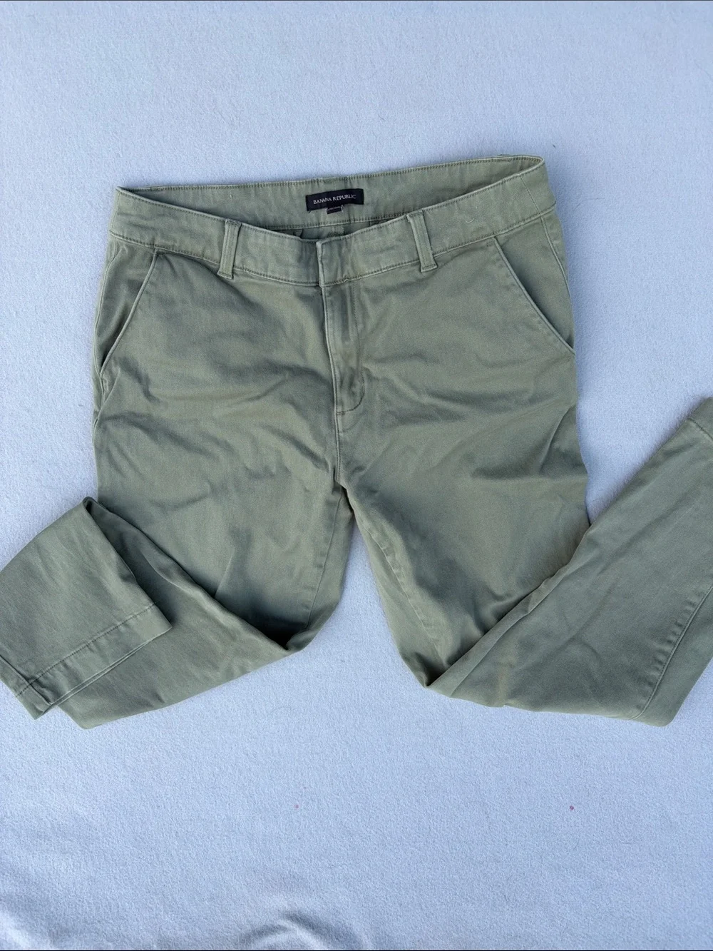 Banana Republic Sage Green Slim Straight Chinos